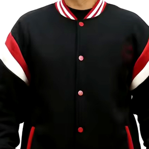 แจ็กเก็ตเบสบอลของผู้ชายเสื้อแจ็กเก็ตทีมโรงเรียนมีตัวอักษรแบบมีกระดุมแบบลำลองสำหรับฤดูหนาว - Product Image 3