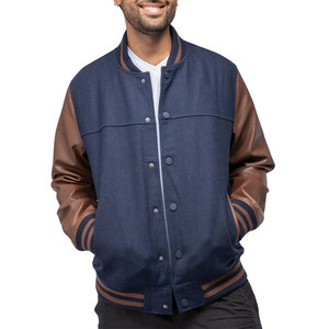 Chaqueta Letterman Personalizada de Diseño Único y Alta Calidad para Hombre, Ecológica, Transpirable, Cómoda, de Cuero y Algodón para Invierno - Product Image 1