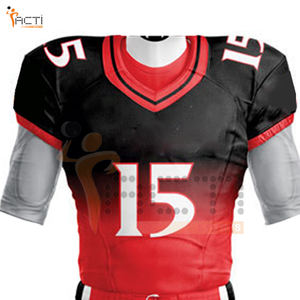 ชุดยูนิฟอร์มอเมริกันฟุตบอลแบบขายส่ง ปรับแต่งได้ ระบายอากาศดี ปี 2024 ชุดเสื้อแขนสั้นและกางเกงสำหรับผู้ชาย ผลิตจากโพลีเอสเตอร์ 100% คุณภาพสูง - Product Image 4