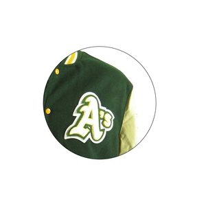 Chaqueta Varsity para hombre mangas de cuero negro bordado pareja universidad béisbol chaqueta de hombre Letterman Varsity chaqueta - Product Image 4