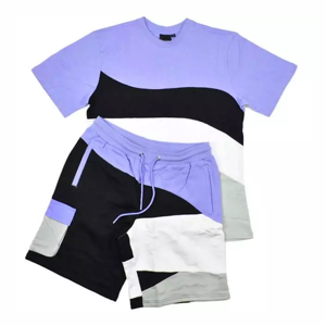 Ensemble décontracté d'été pour hommes, t-shirt et short en coton respirant assortis - Product Image 3