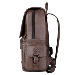 Mochila de Viaje Unisex para Negocios, con Detalles en Cuero Genuino, Tela Impermeable, Puerto de Carga USB, Cremallera Antirrobo, Panel de Marca OEM - Product Image 3