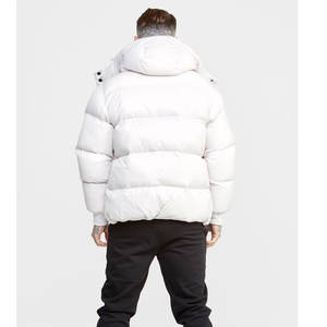 Men's High Quality Custom Logo Winter <b>Jacket</b> OEM Manufacturer's Letterman Varsity Style Bomber Puffer Canvas Hooded Long Stand - Product Image 4