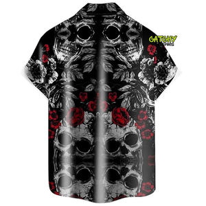 Chemises Aloha pour hommes CATCHY GEARS, imprimées sur mesure, en tissu sergé, grande taille, motif floral polynésien, style streetwear - Product Image 6