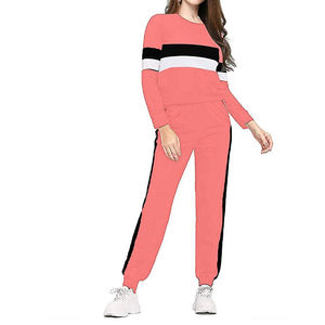 Chándal de algodón transpirable para mujer, traje informal de dos piezas, ropa deportiva para gimnasio con pantalones a juego - Product Image 2