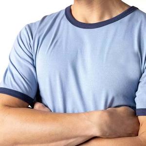 Haute qualité 100% coton Logo personnalisé imprimé sonnerie T-Shirt hommes goutte épaule surdimensionné plaine T-Shirt motif solide - Product Image 3