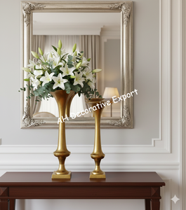 Elegante Arreglo Floral Moderno en Metal en un Jarrón Dorado con Rosas Artificiales, Hortensias y Peonías para Decoración del Hogar - Product Image 6