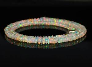 Collar de Ópalo de Fuego Natural con Cuentas para Mujer, Estilo Bohemio Vintage con Forma de Llave, Plata Tibetana AA, Ópalo Etíope - Product Image 4