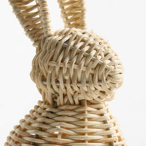 Wholesale Handcrafted Rattan Rabbit Figurines Set, Decorative Woven Bunny Statues for Easter & Spring Home Decor - Product Image 4