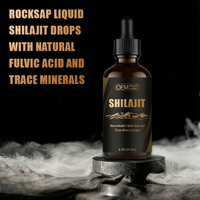 Gouttes liquides de résine de Shilajit, complexe de plus de 85 oligo-éléments, Ashwagandha, Curcuma, Ginseng, Chaga pour usage oral, sans danger pour les femmes enceintes