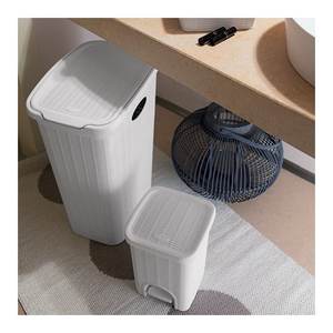 Cesto para Ropa Sucia ELEGANCE Blanco 30500 de Stefanplast, Plástico (36 Litros), Diseño Mimbre para una Organización Práctica - Product Image 2