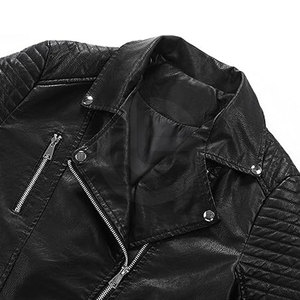 Chaqueta de Cuero para Mujer GLOBAL LEATHER, Resistente al Viento, Ecológica, de Secado Rápido, con Cuello Alto, Transpirable, de Cuero Vacuno, para Invierno - Product Image 5
