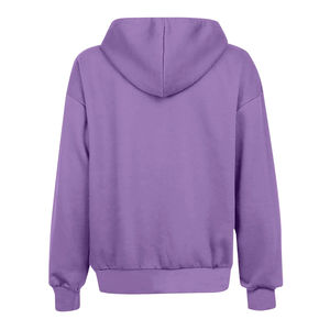 Sudaderas con capucha sólidas de lana para mujer a la moda, bolsillos con cordón de manga larga, sudaderas holgadas con cremallera en blanco para mujer - Product Image 6