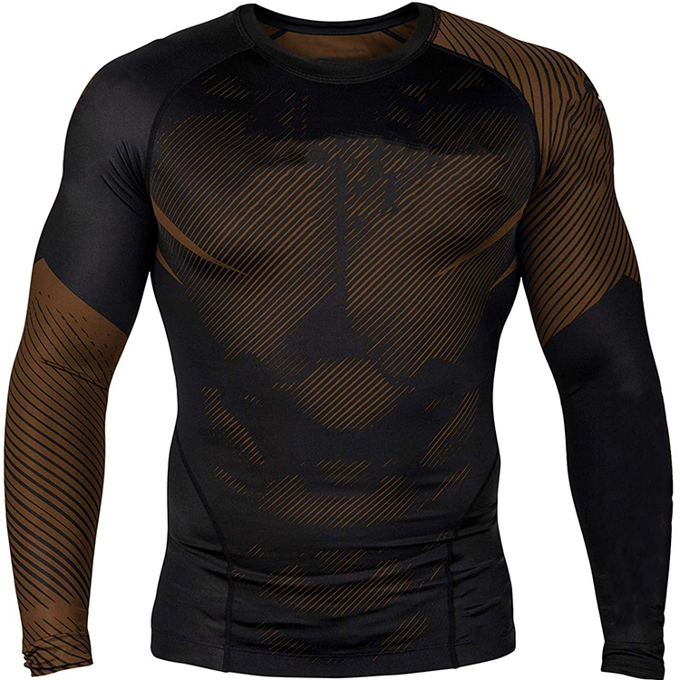Компрессионные спортивные рубашки с длинным рукавом на заказ Bjj Rashguard Mma сублимированные мужские Rash Guard Oem Odm Rash Guard