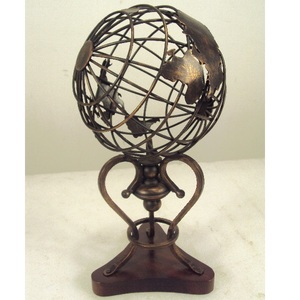 Black Metal Open Framed <b>World</b> <b>Globe</b> For Table Top Decorative - Product Image 6