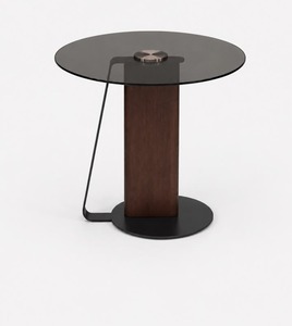 Juego de Mesa de Centro Moderna de Madera con Tapa Redonda de Vidrio, Mesa de Té para Sala de Estar, Muebles para el Hogar, Duradera y Fácil de Limpiar - Product Image 4
