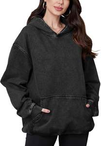 Sudadera con capucha de lana de algodón liso para hombre, traje de calle de invierno lavado con ácido, sudadera con capucha para hombre, Jersey informal de lana - Product Image 2