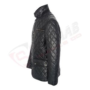 Mode Noir En Cuir Véritable Hommes-Vestes Matelassées Manteau Longed Style Rembourré Avec Taille Personnalisée - Product Image 3