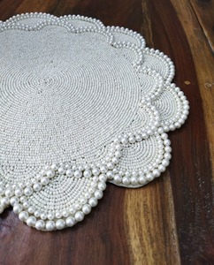 Luxury Embroidery Jute <b>Rattan</b> Eco-Friendly Customizable Butterfly Shape Wedding Placemats 12 Inch - Product Image 5