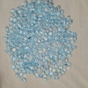 พลอยโทแพซสีฟ้าตัดอัญมณีหลวมสำหรับทำเครื่องประดับ6x4มม. รูปไข่ทำด้วยมือ - Product Image 3