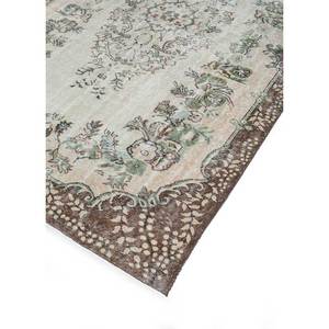 พรมขนสัตว์ถักมือสไตล์วินเทจ สีเบจและสีน้ำตาล ลายเหรียญแบบนามธรรม รูปทรงสี่เหลี่ยมผืนผ้า สำหรับห้องนั่งเล่นหรือทางเดินในบ้าน รุ่น Pae-3322 - Product Image 2