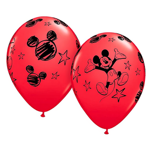 Palloncini in lattice di Topolino 30 cm rossi con stelle e design del personaggio per decorazioni per feste - Product Image 2
