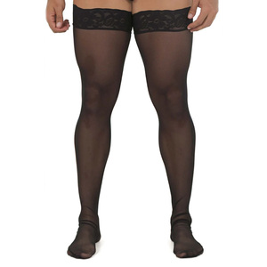 Mens người lớn vớ pantyhose người đàn ông garter vành đai xem qua vớ người lớn trong suốt - Product Image 5