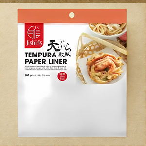 Jishins แผ่นรองกระดาษเทมปุระและบรรจุภัณฑ์อาหารทอด100ชิ้นปลอดภัยสำหรับใช้ในครัว - Product Image 1