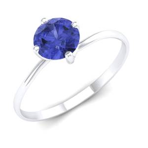 Reyes แหวนพลอย Tanzanite สีทอง14K แบบมินิมอลผู้ผลิต ODM เครื่องประดับอัญมณี Tanzanite สำหรับงานแต่งงานดีไซน์ตามสั่งสำหรับผู้หญิง - Product Image 1