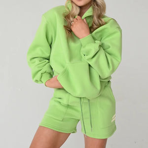 Fabricants de sweats à capuche unisexes surdimensionnés en tissu uni vert, personnalisables, pour streetwear, OEM - Product Image 6