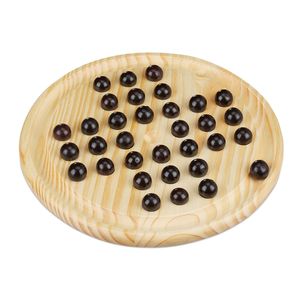 Artisan Wooden <b>Solitaire</b> <b>Game</b> Durable Wooden <b>Board</b> with Marbles Factory Direct - Product Image 1