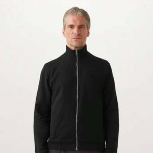 Men Zip Jacket <b>Black</b> Solid Color Full Zipper Stand Collar <b>Sweatshirt</b> Casual Slim Fit Lightweight Outerwear Streetwear - Product Image 5