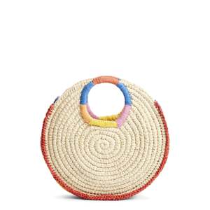 BP. Borsa Tote Artigianale in Rattan Beige di Medie Dimensioni con Chiusura Aperta, Cerchio Arcobaleno in Paglia, Colore Solido per Uso Quotidiano Primavera Estate, Poliestere - Product Image 1