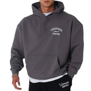 Survêtements d'entraînement personnalisés à impression bouffante avec broderie de jogging pour hommes Slim Fit 100% sweat cargo en coton Sweats à capuche et sweat-shirts pour hommes - Product Image 2