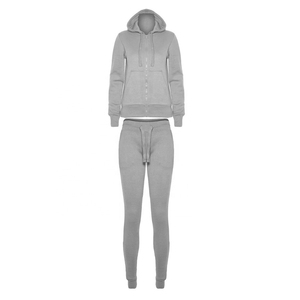 Haute qualité femmes maigre vêtements de sport fermeture éclair survêtement mince Jogging Style hiver coton polaire survêtement personnalisable - Product Image 4