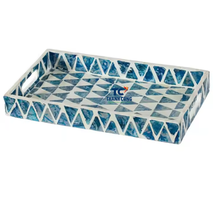 ถาดเสิร์ฟลายมุกแบบฝังมุก  รักษ์โลก ทำด้วยมือจากเวียดนาม ของตกแต่งบ้าน - Product Image 1