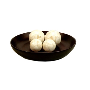 Bol en bois de mangue grande vente bol de service arrondi bordure découpée conception décor solide - Product Image 2