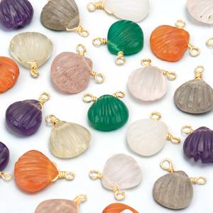 Pendentif à breloque en pierre précieuse de cornaline sculptée en argent 925-breloques plaquées or bricolage en gros - Product Image 2