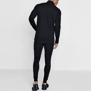 Survêtement pour commandes en gros, col montant, tissu respirant, survêtement d'entraînement pour hommes, design uni avec poches, veste zippée - Product Image 2