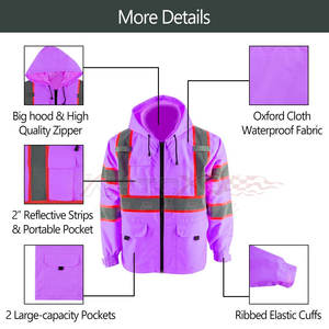 Veste de sécurité personnalisable avec passepoil réfléchissant et options de marque d'équipe Veste de sécurité avec doublure amovible - Product Image 2