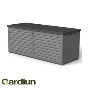 Baúl de Jardín de Resina de 390L con Asiento y Amortiguadores |   Artículos para Jardín Exterior |   Producto Listo para Enviar desde España - Product Image 1