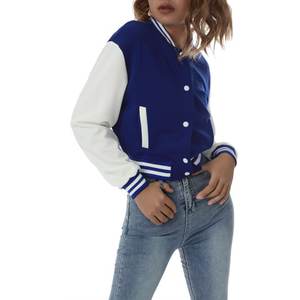 Chaqueta Varsity Personalizada para Mujer 2026, Chaqueta de Béisbol de Lana con Mangas Transpirables, Venta al Por Mayor - Product Image 4