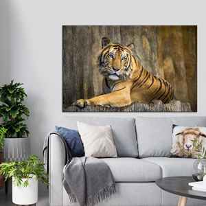 Toile imprimée élégante : Art du tigre majestueux pour la décoration moderne, TOILE ENROBÉE - Product Image 1