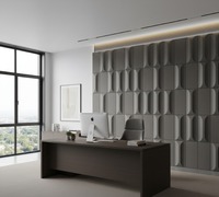 Nouvelle vision pour les panneaux muraux rectangulaires en pierre artificielle texturée gris foncé Glam |   Léger et durable pour la maison et le bureau