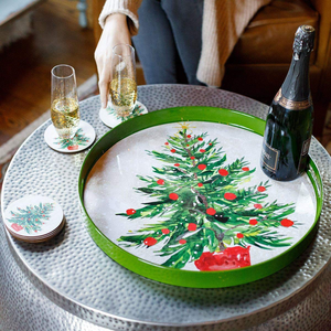 Plateau de service à biscuits, 5 pièces, plateau moderne en bois pour noël, décoration pour les vacances du VietNam - Product Image 2