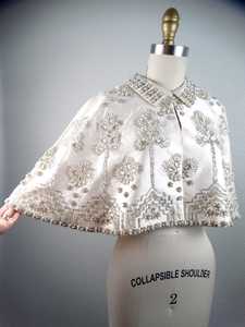 ชุดเดรสมีผ้าคลุมประดับด้วยลูกปัดสำหรับผู้หญิงชุดเดรสสำหรับงานปาร์ตี้ค็อกเทลคลับพรอมขนาดพิเศษประดับด้วยเลื่อมประดับด้วยลูกปัดไข่มุกโพลีเอสเตอร์ - Product Image 2