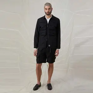 OEM कस्टम Mens फैशन आकस्मिक Streetwear मुद्रित वृहदाकार मोटी शर्ट कार्डिगन Shacked जैकेट