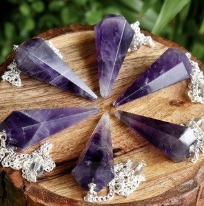 <b>High</b> on Demand Polished Amethyst Crystal Pendulum for Meditation or Dowsing and Aura Cleansing Available At Reasonable Price - Product Image 2
