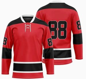 Fabrication sur mesure OEM, prix bas, maillots de hockey personnalisés par sublimation, uniformes de hockey sur glace personnalisés, maillots de hockey réversibles pour jeunes - Product Image 2