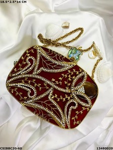 Precios directos de fábrica hermoso diseño y latón Metal madre perla bolso de mano para mujer diseño de lujo bolso de mano para la venta - Product Image 4